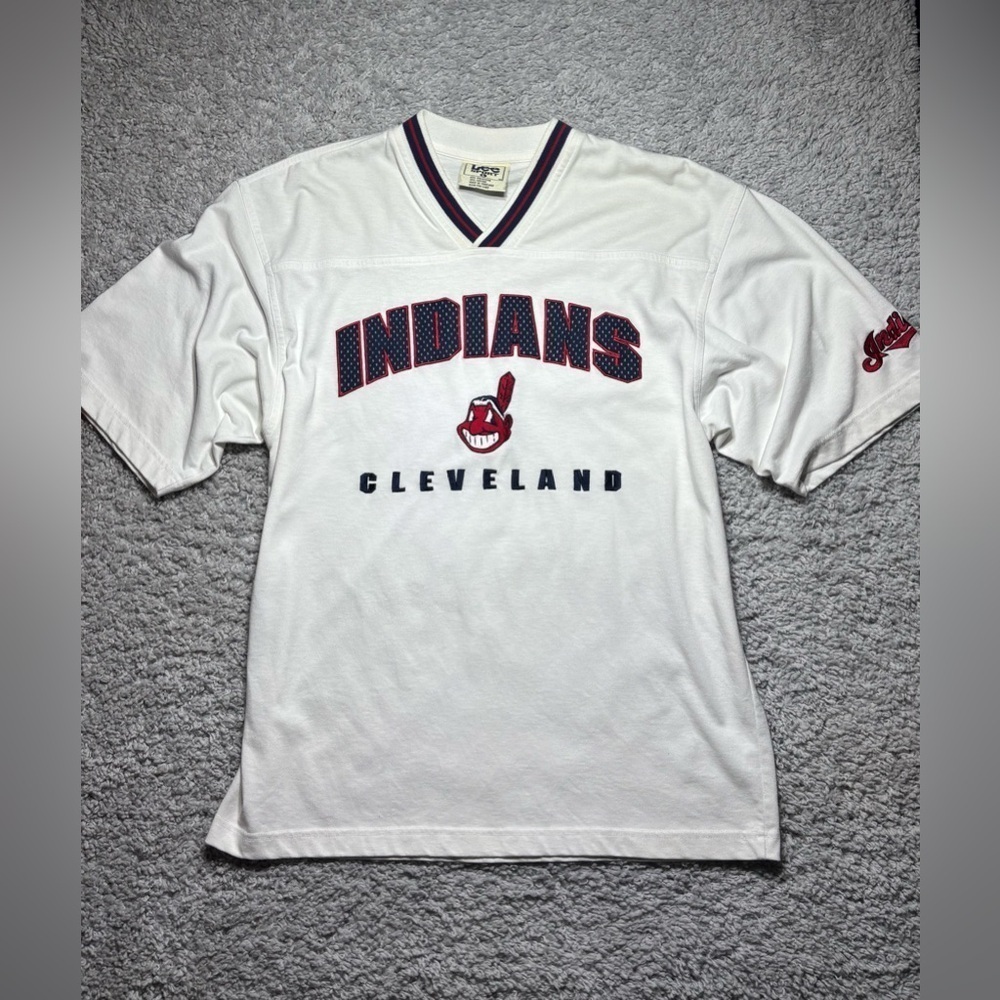 VINTAGE CLEVELAND INDIANS Jersey Mens Large Chief Wahoo MLB Embroidered Y2K 90s
